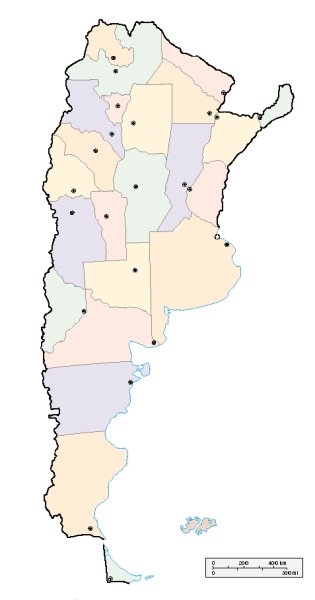 Mapa de la República Argentina